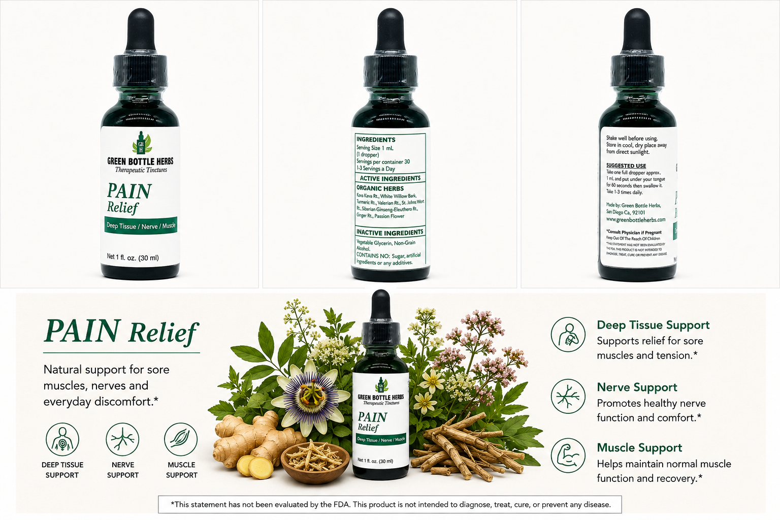Pain Relief Support Tincture/Herbal Extract