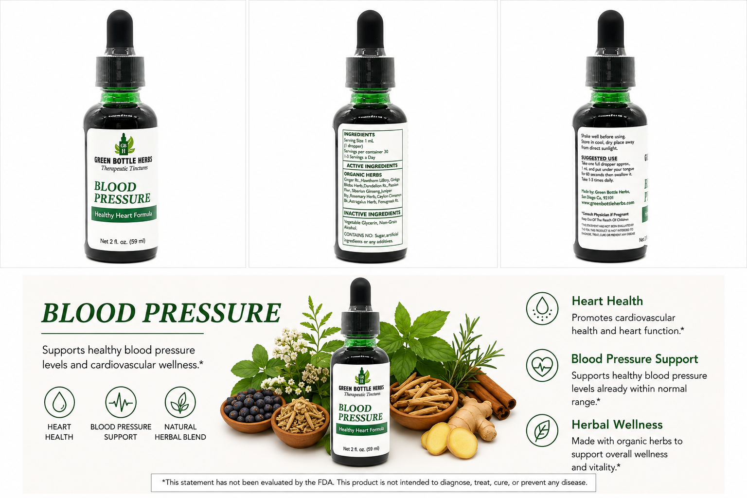 Blood Pressure Support Tincture/Herbal Extract