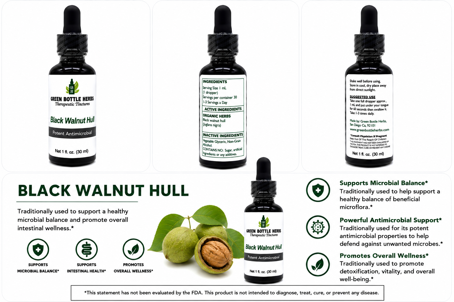 Black Walnut Hull Tincture/Herbal Extract