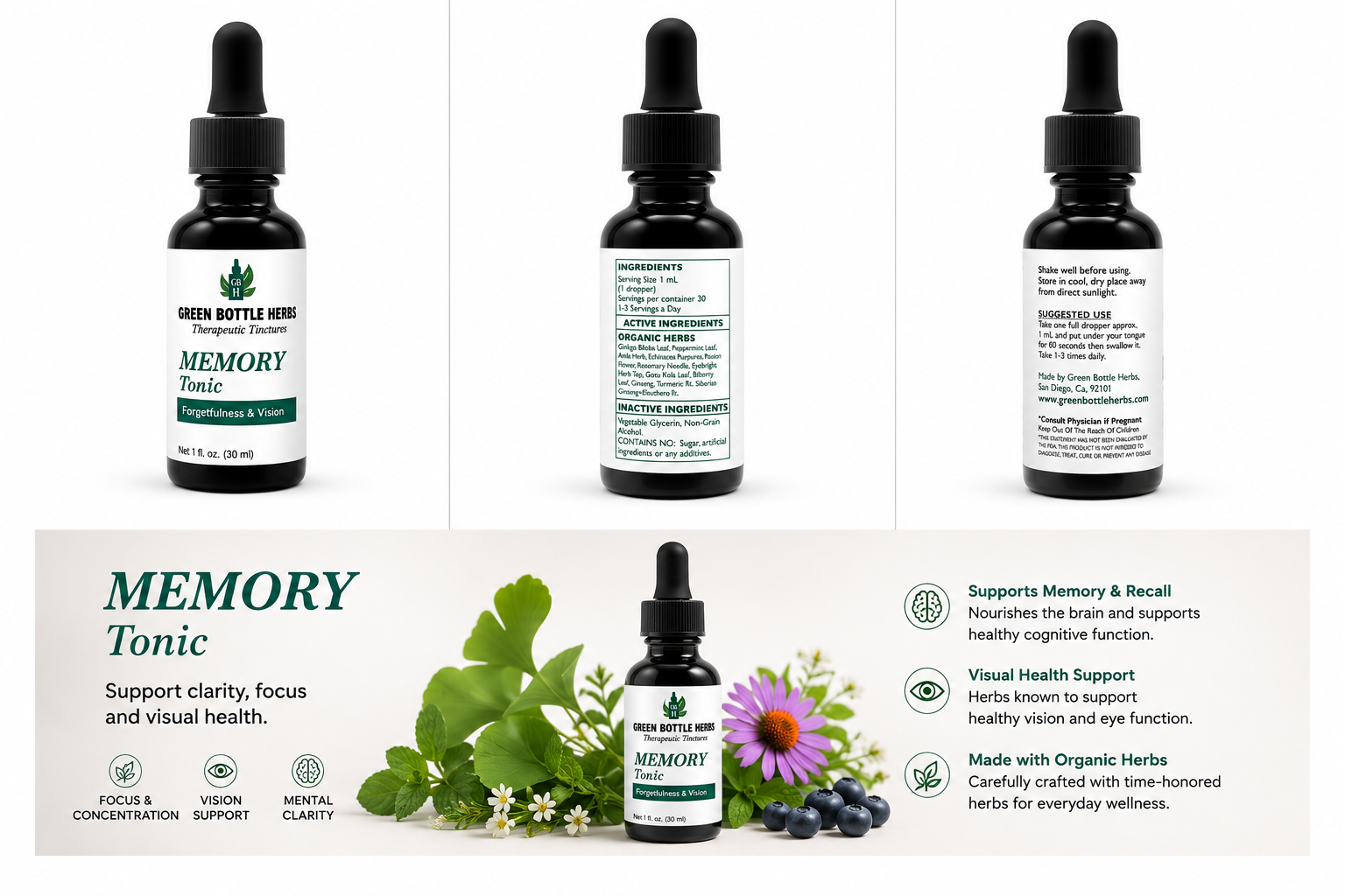 Memory Tonic Tincture/Herbal Extract