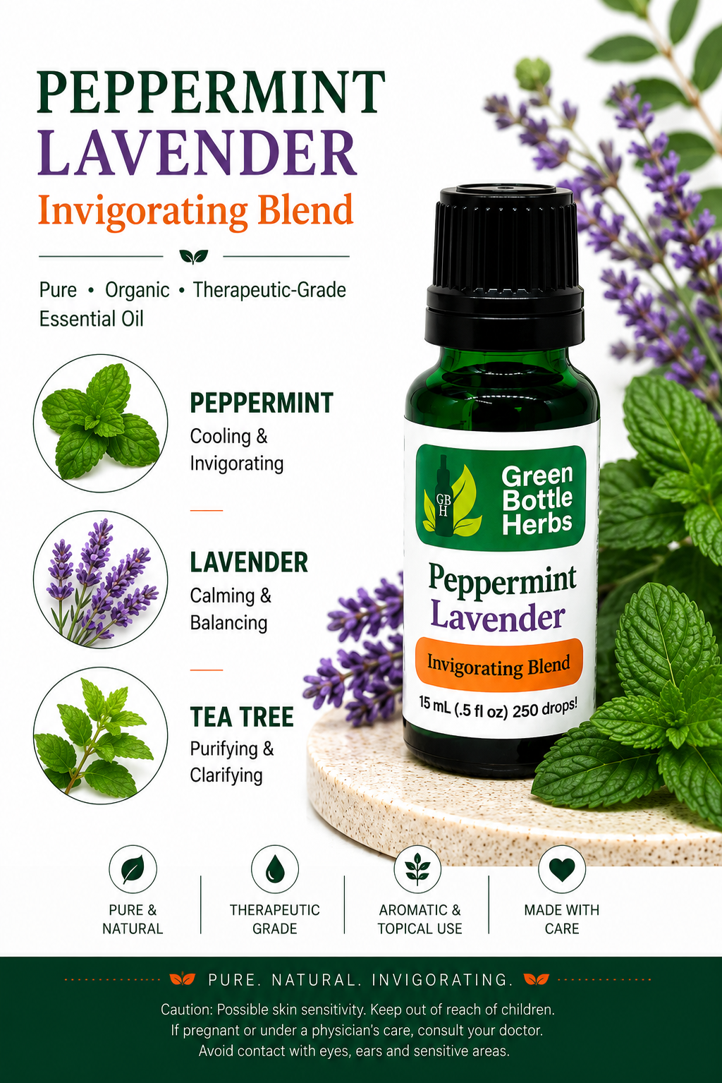 Peppermint & Lavender Essential Oil Blend